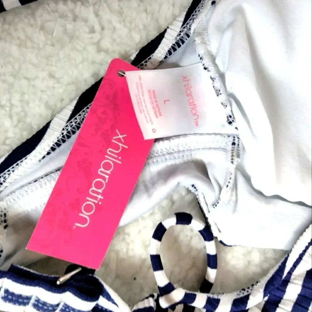 NWT Striped Bikini Bralette SzLarge